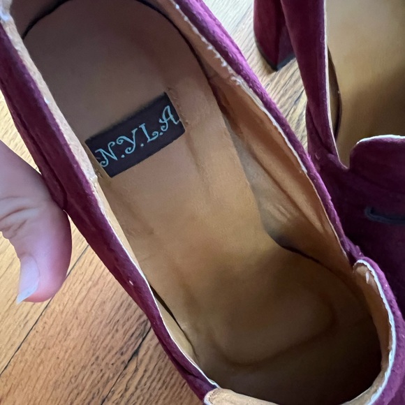 Vintage style ModCloth NYLA Oxford preppy block heels burgundy - Picture 11 of 15